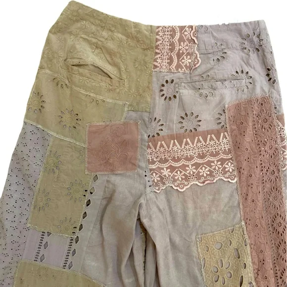 NWT Free People Sweet & Salty vest suit set. Patchwork. Cutwork. Textured Size 8 - Picture 9 of 14